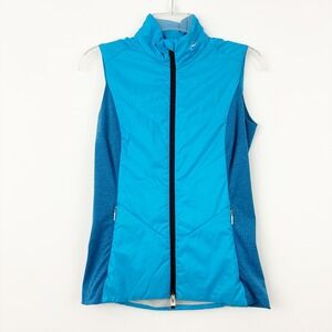 KJUS Radiation Vest Size XS 34 Blue Colorblock Sleeveless Full Zip Golf Active